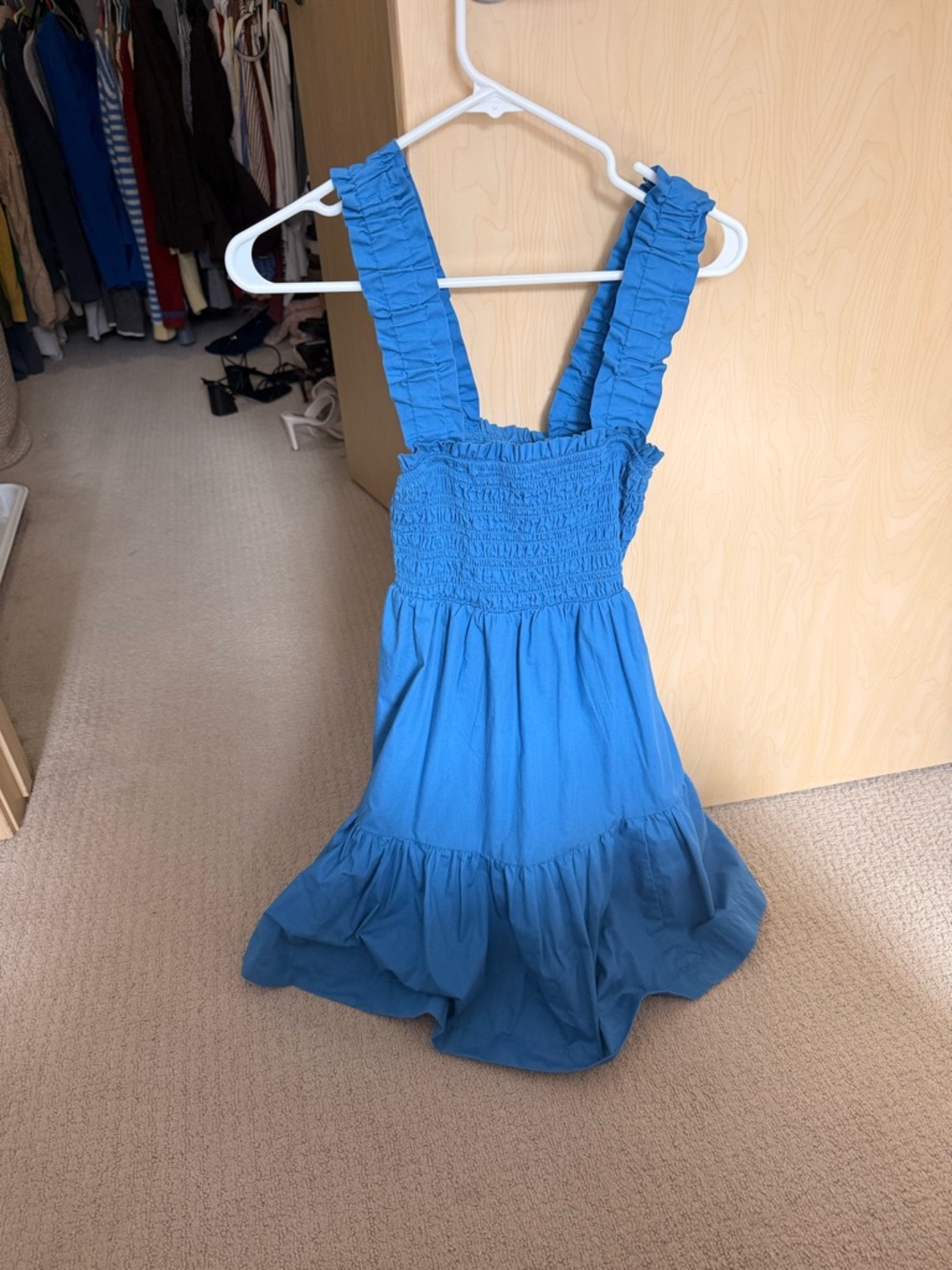 Abercrombie & Fitch Blue Ruffled Mini Dress